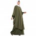 Jade Green Co-Ord set- Loose fit front open Top with sleeveless inner abaya 